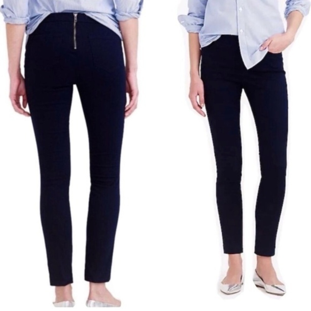 J.Crew Dannie Stretch Back Zipper Casual Skinny Ankle Pants Size 6 Midnight Navy